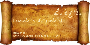 Lezsák Árpád névjegykártya