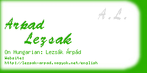 arpad lezsak business card